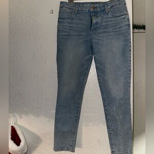 EXPRESS skinny mid rise flexx hyper stretch, size L regular